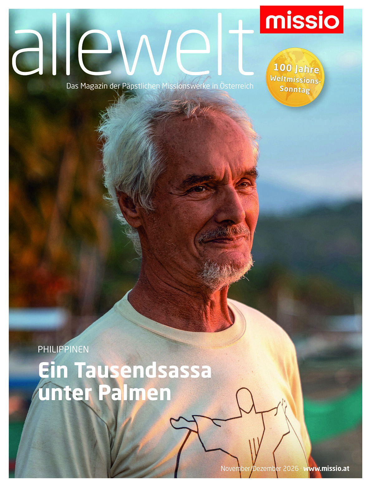 Pater Alois Ortner auf dem Cover der neuen allewelt