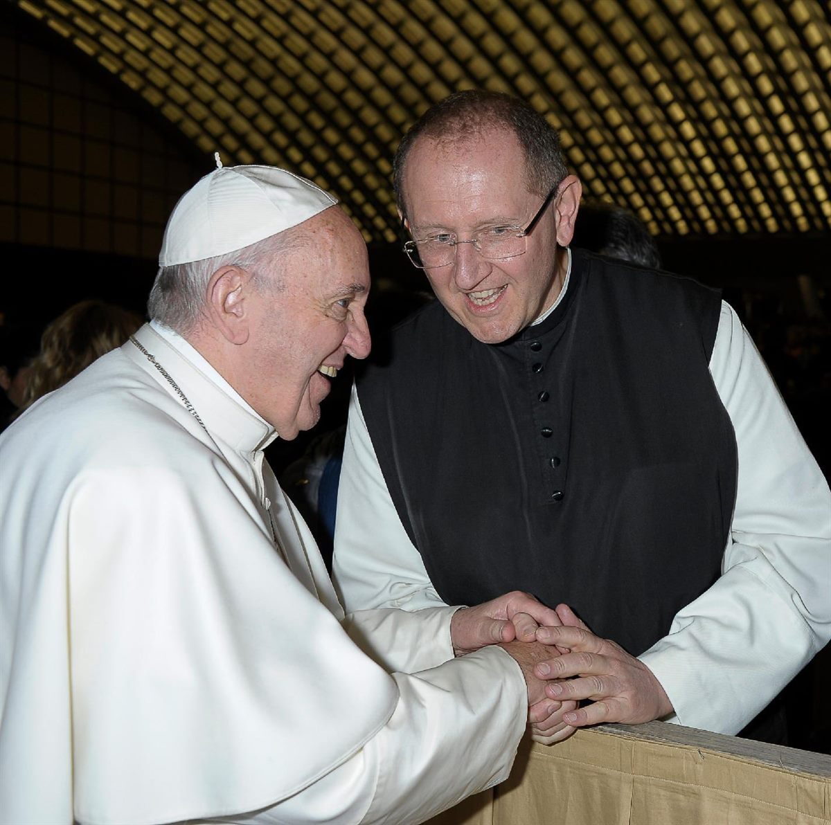 Missio-Nationaldirektor Pater Karl Wallner mit Papst Franziskus